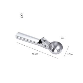 Small Ice Cream Scoop Stainless Steel Fruits Scoop Meat Baller with Trigger Easy to Use Ice Cream Spoon Convenient Fast and Durable