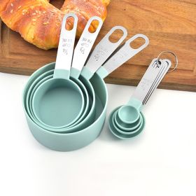 4Pcs/5pcs/10pcs Multi Purpose Spoons/Cup Measuring Tools PP Baking Accessories Stainless Steel/Plastic Handle Kitchen Gadgets (Ships From: China, Color: 4pc green cup)
