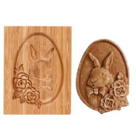 Christmas Wooden Cookie Mold Flower Pine Cone Shape Carved Press Stamp for Biscuit Christmas Decoration Kitchen Baking Tool (Color: F)