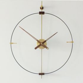 Simple and modern; with three or nine scales; network red; fashionable and personalized living room wall clock; Nordic minimalist silent Spanish clock (colour: Standard needle gold diameter 100CM)