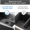 Garbage Disposal Flange and Stopper, Durable Gunmetal Black/Gray Stainless Steel Kitchen Sink Flange with Nano Surface, Fits 3-1/2 Inch Standard Sink